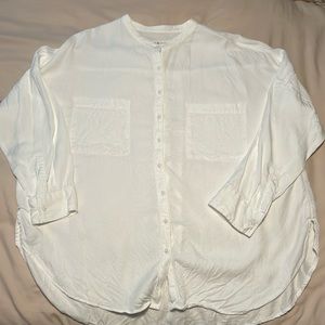 Lou & Gray white button-down band collar XL